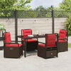 vidaXL Garten Essgruppe 5 pcs Braun Poly-Rattan