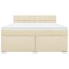 vidaXL Boxspringbett mit Matratze Creme 180x200 cm Stoff