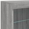 vidaXL Sideboard mit LED-Leuchten Grau Sonoma 181,5x37x67 cm
