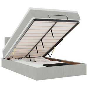 vidaXL Ottomanische Bett mit Matratze Hellgrau 120x190 cm Samt