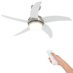 vidaXL Deckenventilator mit Licht und Fernbedienung &Oslash; 110 cm Wei&szlig;