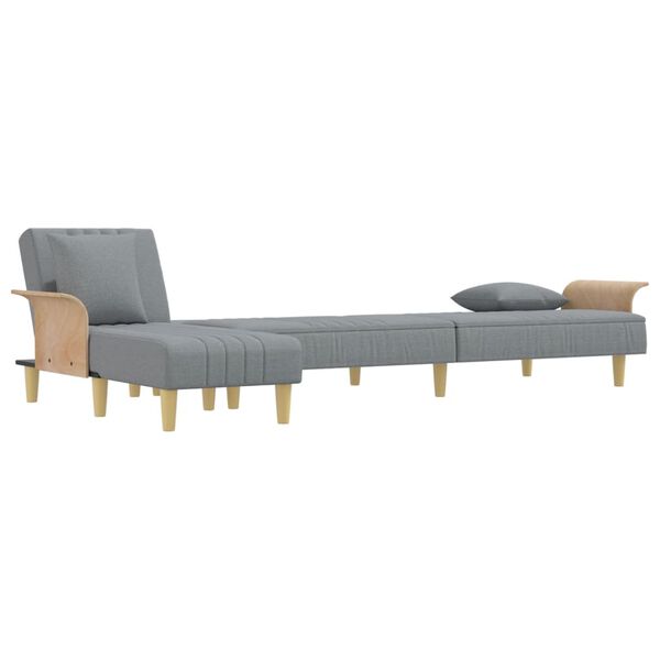 vidaXL Schlafsofa in L-Form Hellgrau 279x140x70 cm Stoff