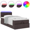 vidaXL Ottoman-Bett mit Matratze & LEDs Dunkelbraun 90x190 cm Stoff