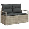 vidaXL Sofa Set mit Kissen 7 pcs Hellgrau Poly-Rattan