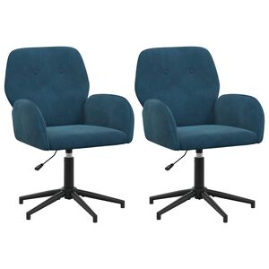 vidaXL B&uuml;rost&uuml;hle 2 Stk. 54 x 55 x 90 cm Blau Samt