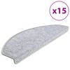 vidaXL 15 Stk. Treppenmatten Hellgrau 65 x 24 x 4 cm