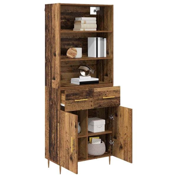 vidaXL Highboard Altholz 69,5 x 34 x 180 cm Holzwerkstoff