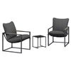vidaXL Gartensofa-set 3 Stk. Schwarz und Anthrazit Stahl