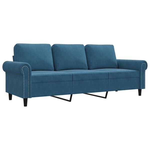 vidaXL 3-Sitzer-Sofa Blau 180 cm Samt
