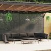 vidaXL 8-tlg. Garten-Lounge-Set mit Kissen Poly Rattan Dunkelgrau