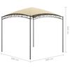 vidaXL Pavillon 3x3x2,65 m Creme 180 g/m²