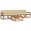 vidaXL Outdoor-Sofagarnitur mit Kissen 5 pcs Natur und Beige