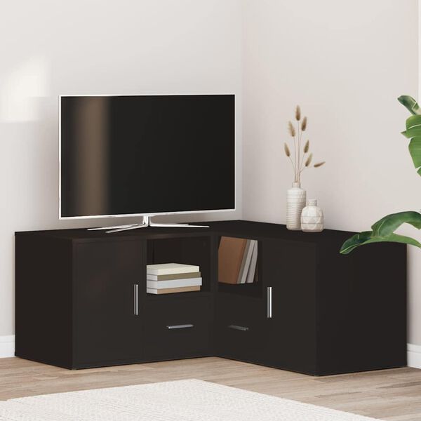 vidaXL Eckregal Schwarz 160x40x45 cm Holzwerkstoff