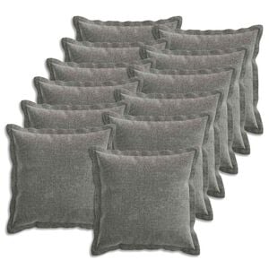 vidaXL Kissenbezug 12 pcs HOUTEN Dunkelgrau 50 x 50 cm Chenille-Stoff