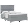 vidaXL Boxspringbett mit Kopfteil Hellgrau 140 x 200 cm Stoff
