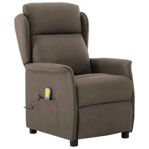 vidaXL Massagesessel mit Kissen Taupe 93,5 x 67,5 x 101,5 cm Stoff