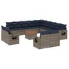 vidaXL 14-teiliges Gartensofa-Set mit Kissen, grau, Polyrattan