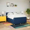 vidaXL Boxspringbett mit Matratze Blau 160x200 cm Stoff