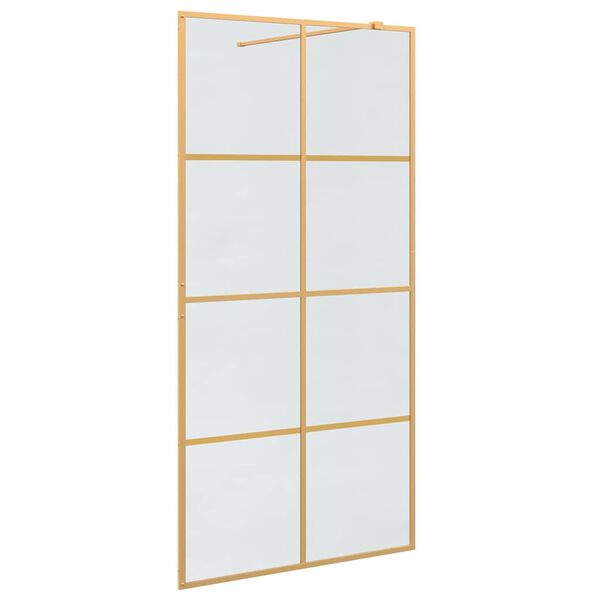 vidaXL Walk-in Duschwand Gold 100 x 195 cm Geh&auml;rtetes Glas