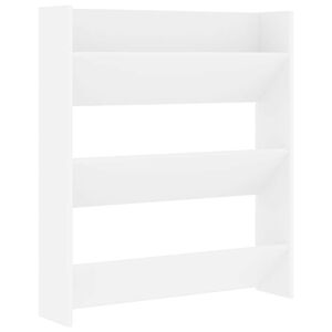 vidaXL Wand-Schuhschrank Wei&szlig; 80x18x90 cm Holzwerkstoff