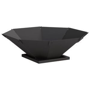 vidaXL Feuerstelle Schwarz 50 x 50 x 15,5 cm Stahl