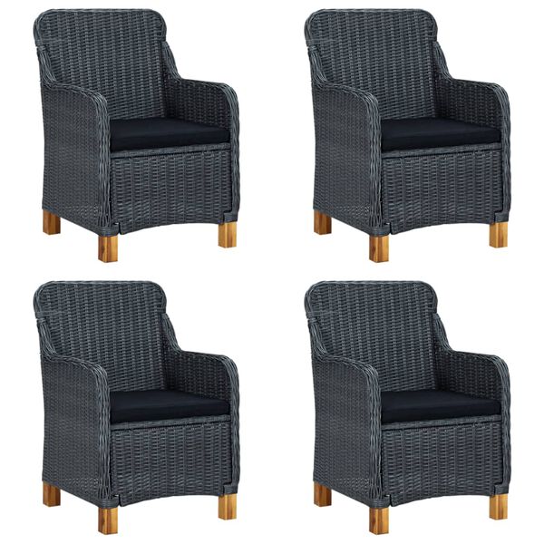 vidaXL 5-tlg. Garten-Essgruppe Dunkelgrau