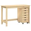 vidaXL Desk und Rolling Cabinet Set MOSS 2 Stk. Braun