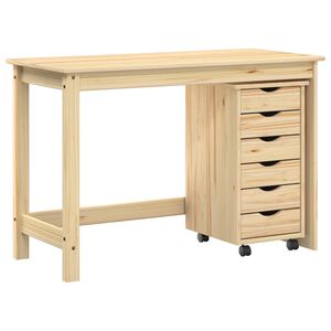 vidaXL Desk und Rolling Cabinet Set MOSS 2 Stk. Braun