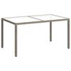 vidaXL Gartentisch 150x90x75 cm Hartglas und Poly Rattan Grau