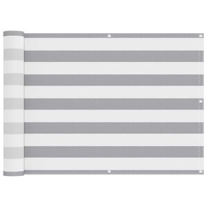 vidaXL Balkonsichtschutz Hellgrau und Wei&szlig; 75 x 200 cm