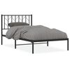 vidaXL Bettgestell mit Kopfteil Metall Schwarz 100x190 cm