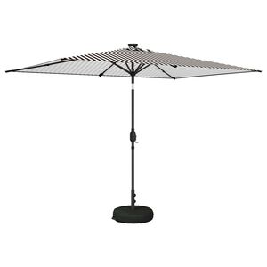 vidaXL Gartenparasol mit LED-Lichtern und Sockel 200 x 300 cm