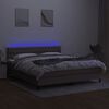 vidaXL Boxspringbett mit Matratze & LED Taupe 160x200 cm Stoff