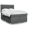 vidaXL Boxspringbett mit Matratze Dunkelgrau 160x200 cm Stoff