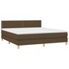 vidaXL Boxspringbett mit Matratze Dunkelbraun 180x200 cm Stoff