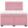 vidaXL Boxspringbett mit Matratze Rosa 140x190 cm Samt