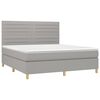 vidaXL Boxspringbett mit Matratze & LED Hellgrau 160x200 cm Stoff