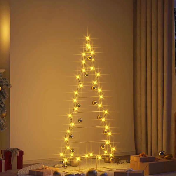 vidaXL Metall Weihnachtsbaum Gold 150 cm Pulverbeschichteter Stahl