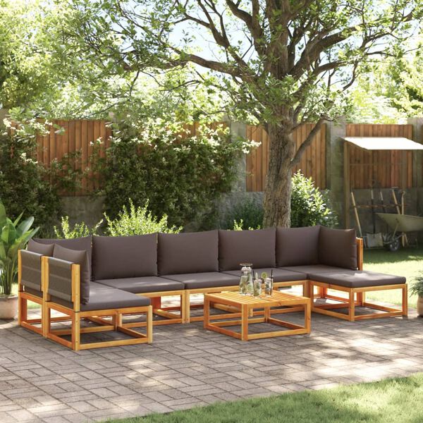 vidaXL 8-tlg. Gartensofa-Set mit Kissen Holz Akazie & Seil