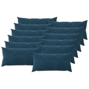 vidaXL Kissen mit Kissen HEERLEN 12 Stk. Blau Samt