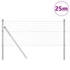 vidaXL Zaun mit Pfosten Silber 0,6 x 25 m Stahl und PVC