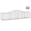 vidaXL Gabionen mit Hochbogen 2 Stk. 300x50x60/80 cm Verzinktes Eisen