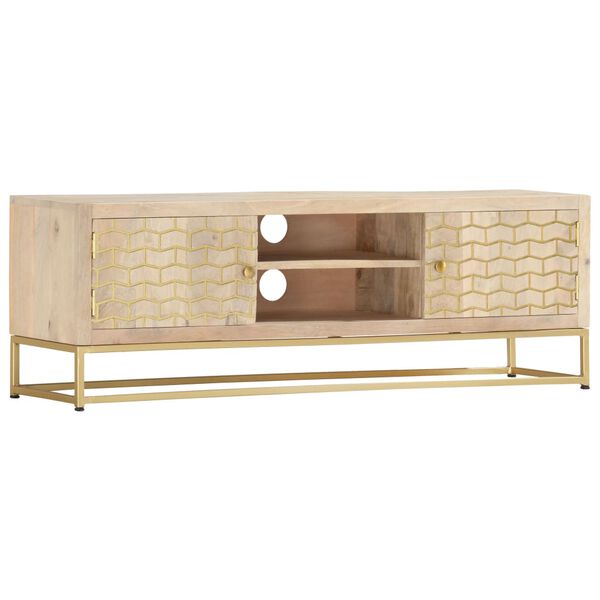 vidaXL TV-Schrank Golden 120x30x40 cm Massivholz Mango