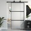 vidaXL Schiebet&uuml;r Schwarz 102,5x205 cm Hartglas und Aluminium