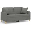 vidaXL 2-Sitzer-Sofa mit Kissen Dunkelgrau 140 cm Stoff