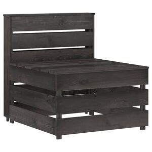 vidaXL Garten-Mittelsofa aus Paletten Grau Kiefernholz Impr&auml;gniert