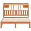 vidaXL Massivholzbett mit Regal ohne Matratze Wachsbraun 140x200 cm
