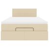 vidaXL Ottomane Bett mit Matratze & LEDs Creme 120x190 cm Stoff