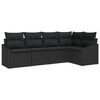 vidaXL Gartensofa-set 5 stk. Schwarz Poly-Rattan