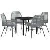 vidaXL Garten Essgruppe 5 Stk. Grau Poly-Rattan